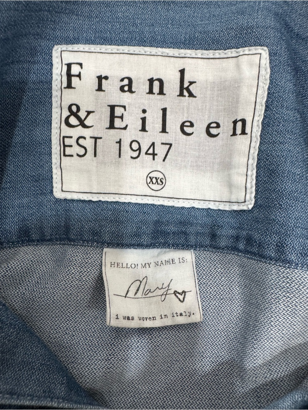 Frank & Eileen Mary Denim Classic Button Down Shirt Dress XXS Chambray Blue - Picture 13 of 13